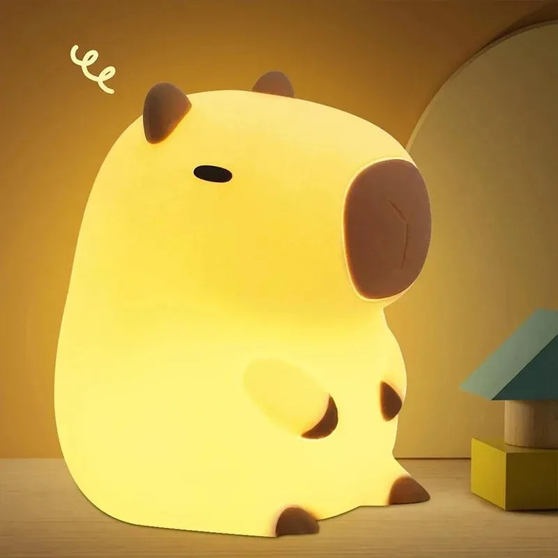 Cute Capybara Night Light – LED Bedside Lamp for Bedroom Decor & Gifts