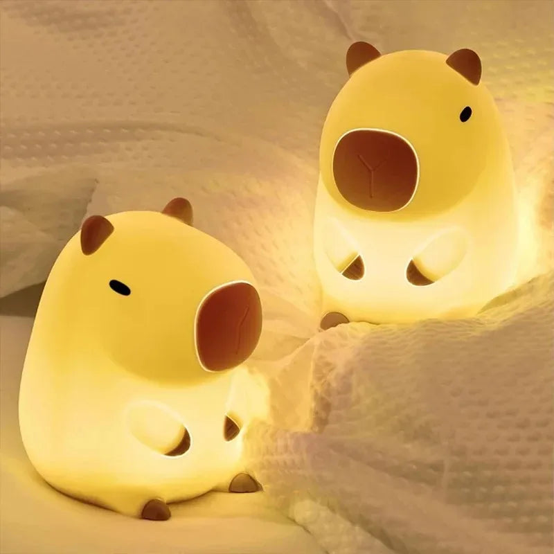 Cute Capybara Night Light – LED Bedside Lamp for Bedroom Decor & Gifts