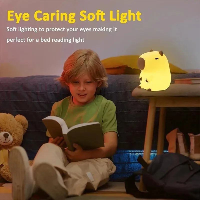 Cute Capybara Night Light – LED Bedside Lamp for Bedroom Decor & Gifts