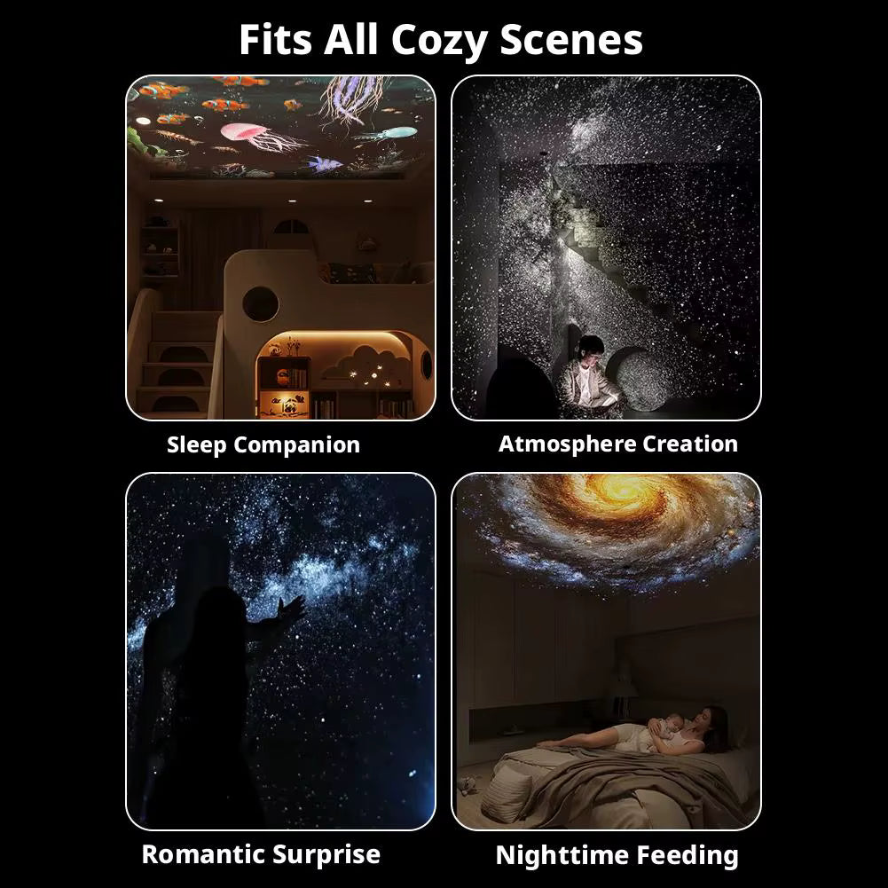 Galaxy Star Projector & Night Light – Rotating LED Mood Lamp